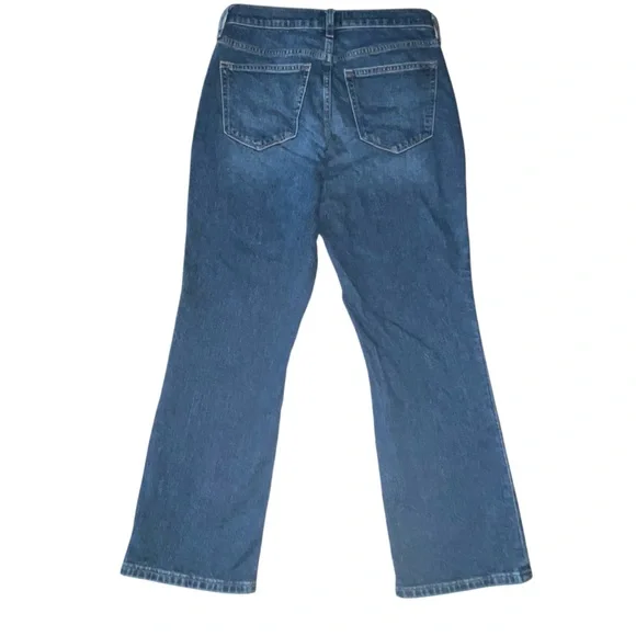 J. Crew Mid-Rise Flare Crop Dark Wash Button Fly Jeans size 25 - Picture 2 of 11